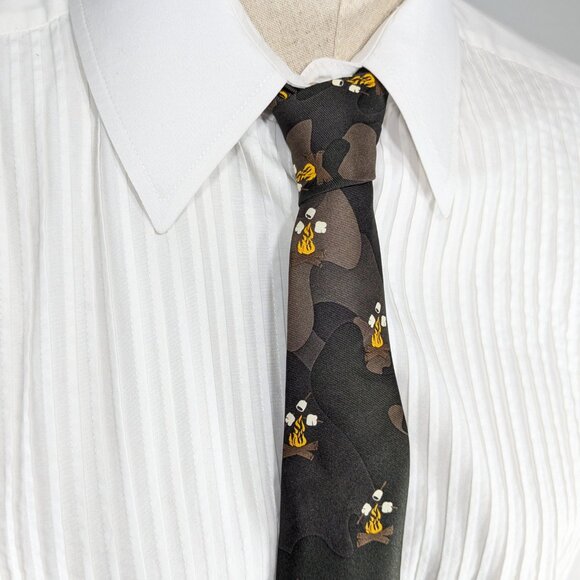 Tommy Hilfiger army camouflage campfire neck tie polyester - Picture 2 of 7